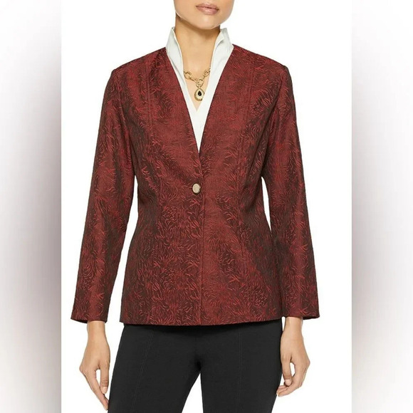 Misook Wispy Pattern Woven Jacket - Picture 2 of 13